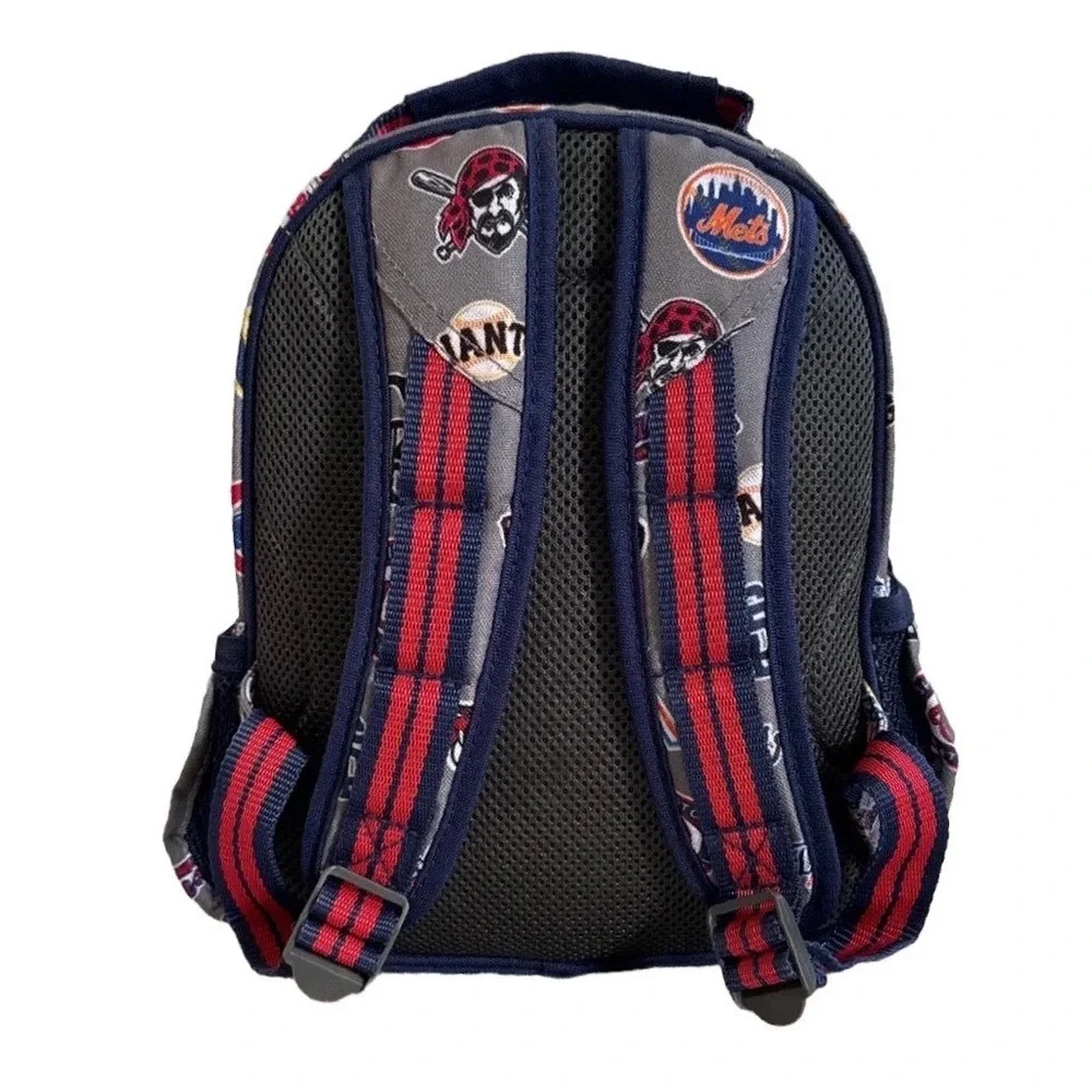 Pottery Barn Kids MLB Baseball Team Logo Backpack Gray Navy Red Small School Bag